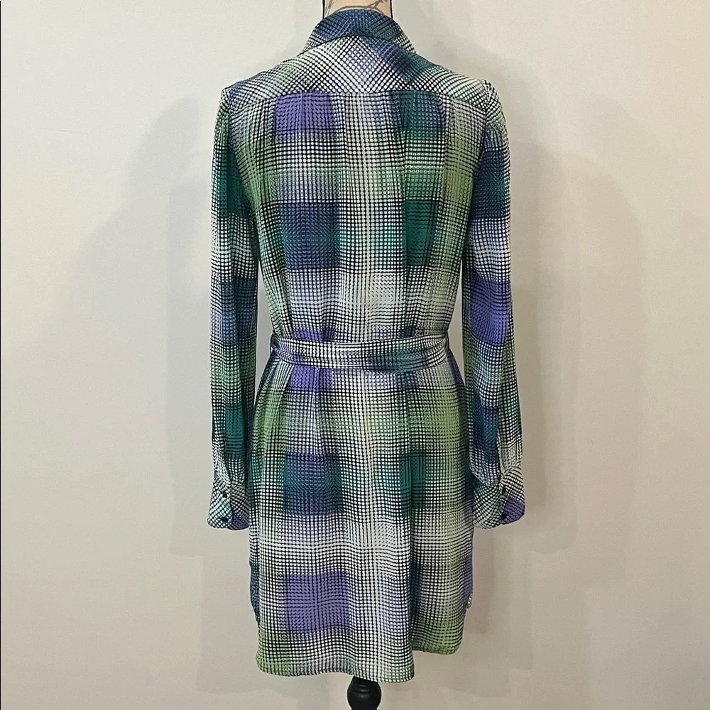 BCBG MaxAzria 100% silk popover belted shirt dress like new S